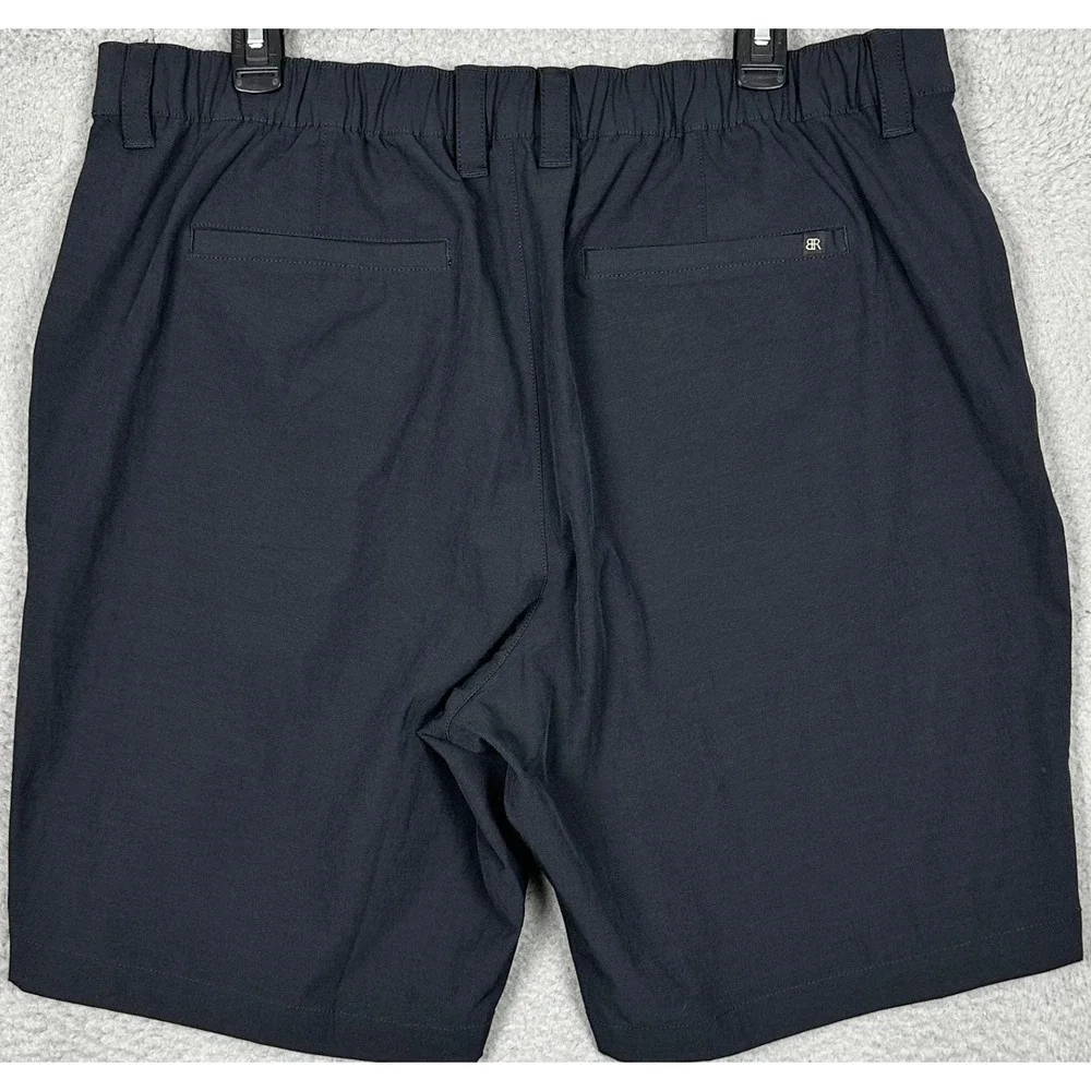 Banana Republic Shorts Mens 38 Performance Black Chino Stretch Flat Front EUC